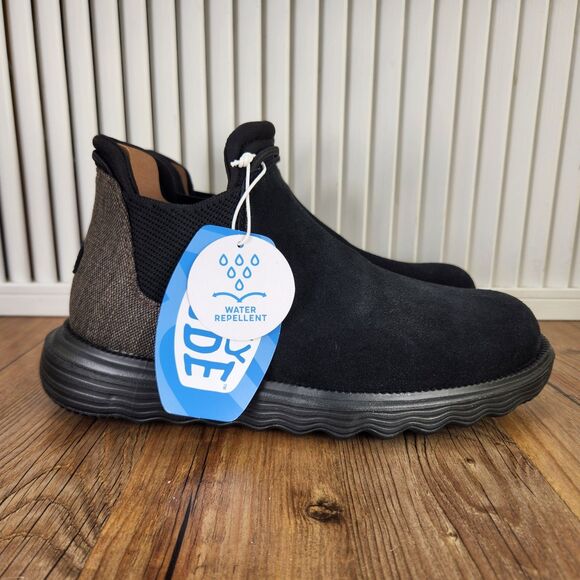 Hey Dude Branson Boot Suede Women's 8 Black Water Resistant Chelsea Ankle Boots - Picture 1 of 10
